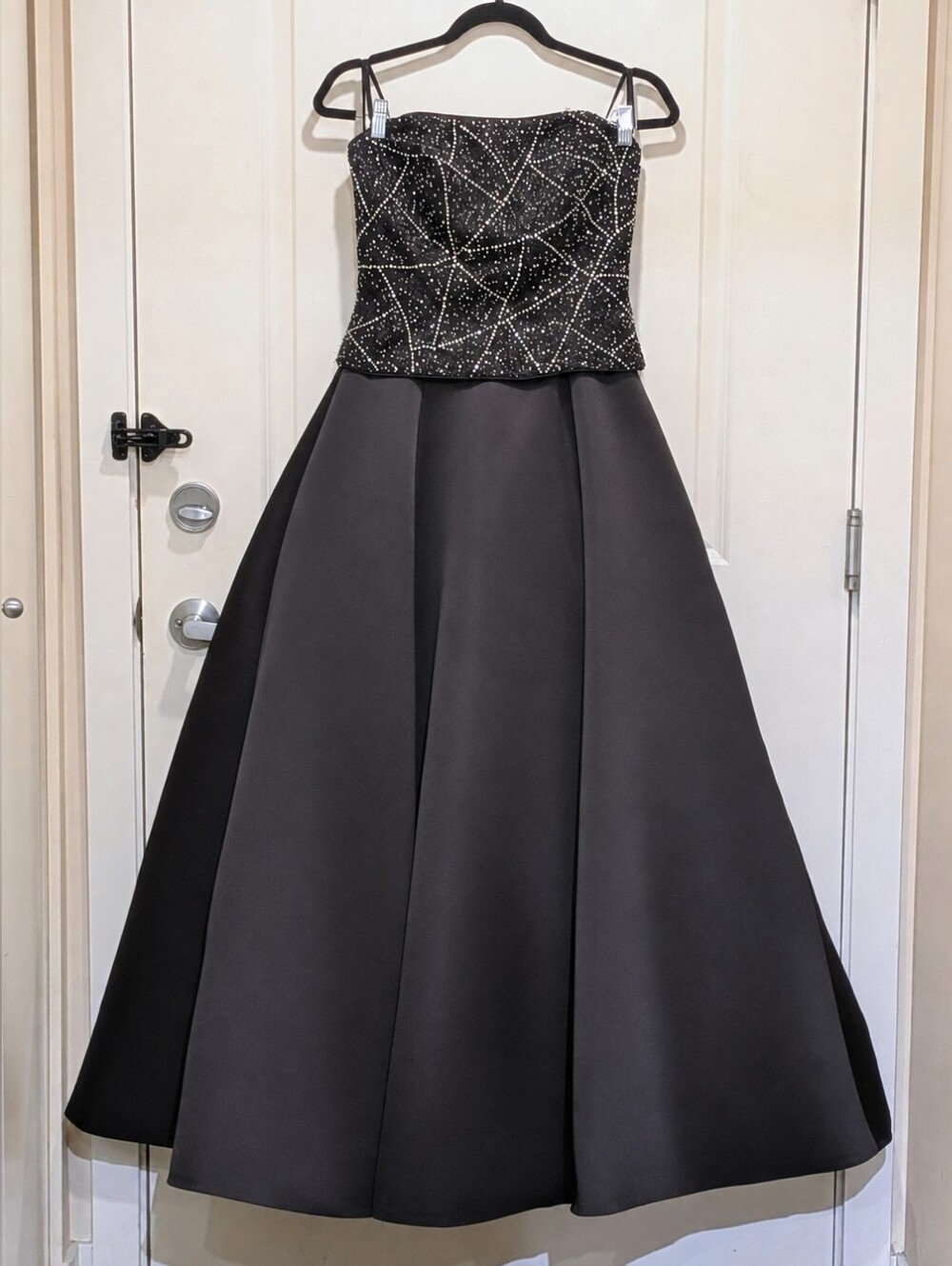 EUC 2004 Amber Nicole Collection 12 Y2K Black Satin Ballgown with Crystal Corset